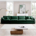 Corduroy Sofamodern Upholstered 4 Seater Corduroy Fabric Sofaoffice Living Room Apartment Comfortable Sofa, Easy To Assemble With 2 Arm Pillows And 4 Throw Pillows Green Corduroy 4 Seat