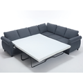 Arrived Sleeper Sofa, 2 In 1 Pull Out Couch Bed,6 Seater Sofa Bed, L Shaped Sleeper Sectional Sofa Couch,Riveted Sofa,104'' Large Combined Sofa Bed In Living Room, Dark Gray Gray Polyester Wood Primary Living Space Medium Soft Cushion Back Modern