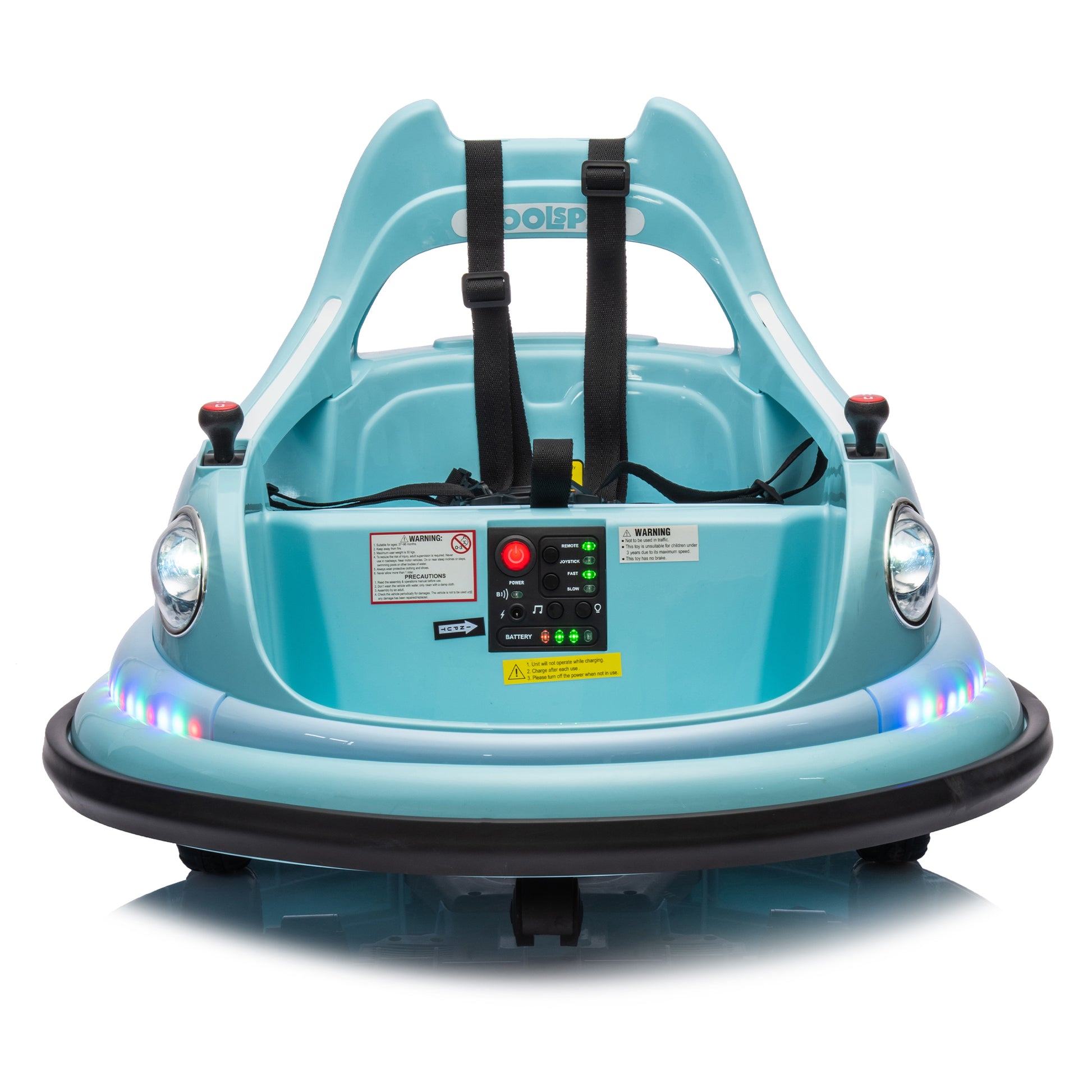 12V Ride On Bumper Car For Kids,Electric Car For Kids,1.5 5 Years Old,W Remote Control, Led Lights, Bluetooth & 360 Degree Spin, Vehicle Body With Anti Collision Paddingfive Point Safety Belt,2Wd Blue Polyethylene