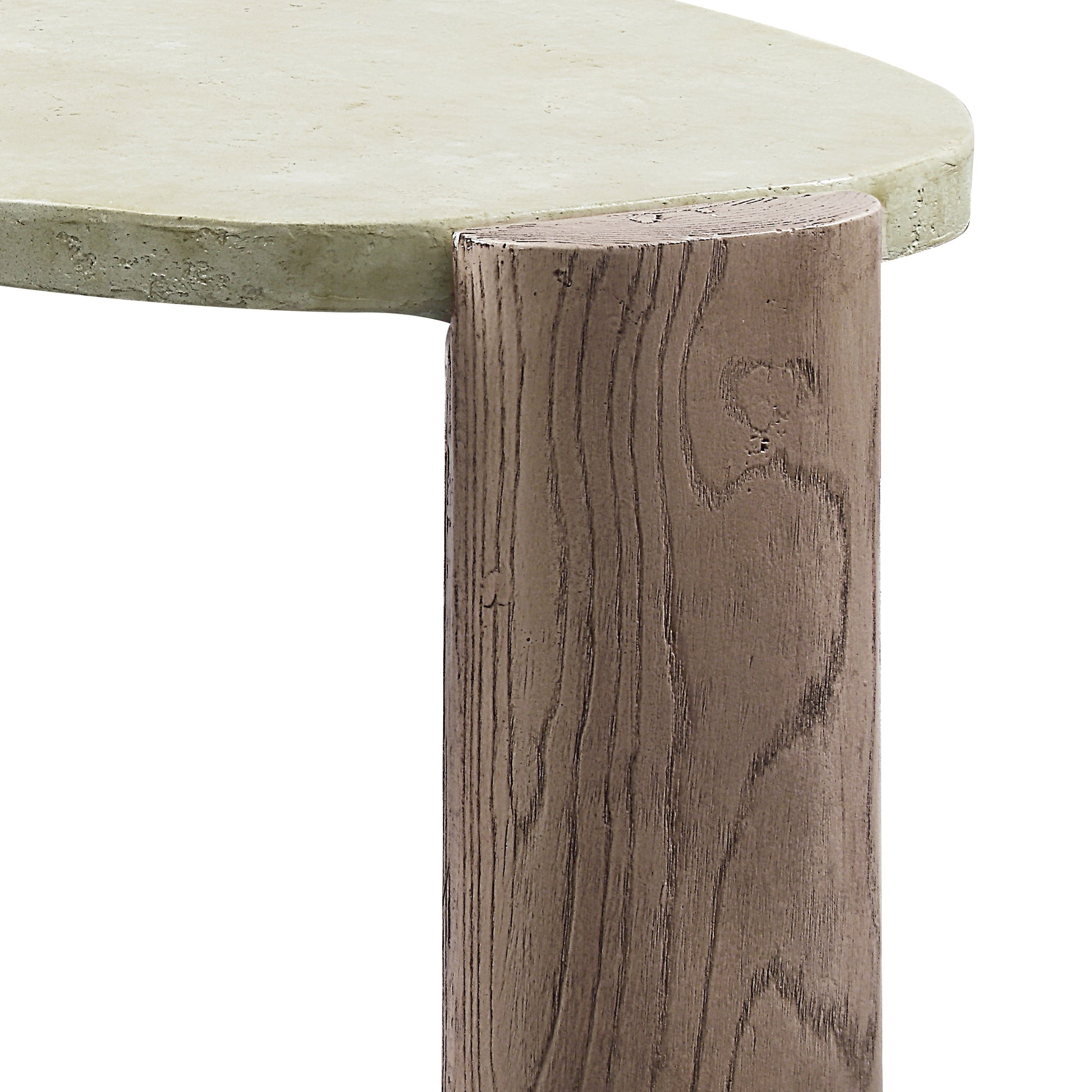 Weathered Grey And Oak Oblong Coffee Table Oak Primary Living Space Contemporary Oval Cement