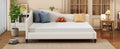 Full Size L Shaped Linen Daybed, With Solid Wood Legs, Beige Old Sku: Sf000146Aaa Full Beige Linen Mdf