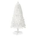 4Ft White Artificial Christmas Tree Prelit With Stand ,100 Warm White Led Lights, Realistic 241 Branch Tips Pvc White Norwood Spruce Tree Easy Assembly For Indoor, Home White Pvc