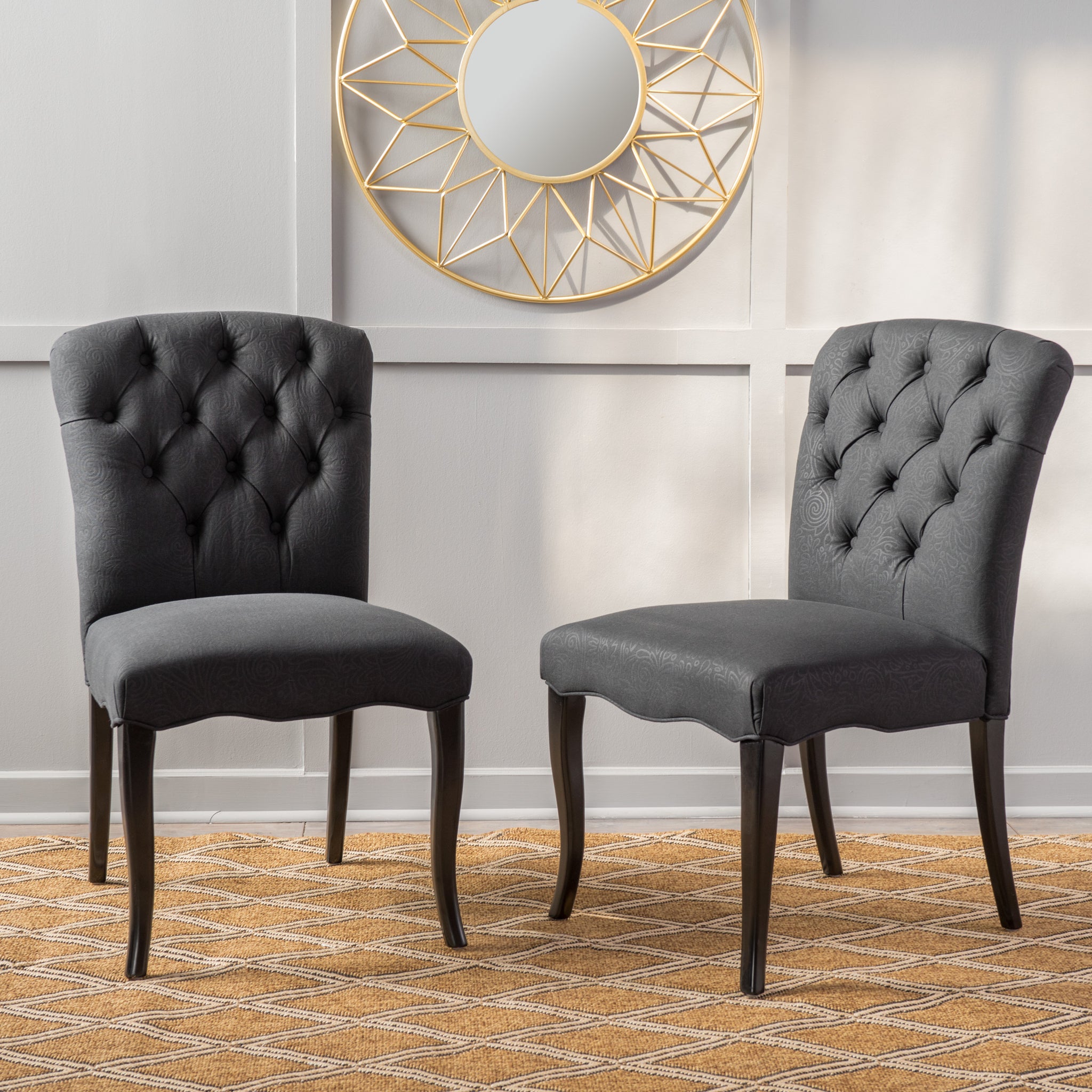 Hayden Kd Dining Chair Black Wood Fabric