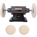 8 Inch Electric Polisher Bench Buffer Grinder Includes 4Pcs 80Ply Thic Buffing Wheels Ideal Benchtop Buffing Machine For Polishing Metal, Jewelry, Knives, Wood, Jade, And Plastic. Csa Certificated