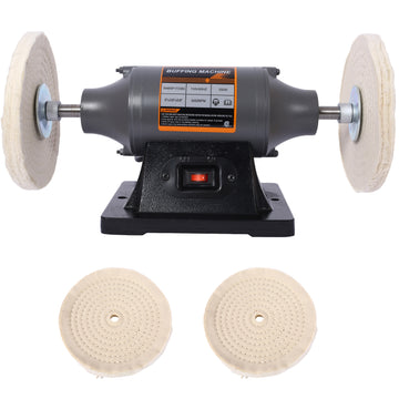 8 Inch Electric Polisher Bench Buffer Grinder Includes 4Pcs 80Ply Thic Buffing Wheels Ideal Benchtop Buffing Machine For Polishing Metal, Jewelry, Knives, Wood, Jade, And Plastic. Csa Certificated