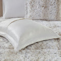 3Pc Faux Fur Comforter Set Twin Beige Brown Polyester