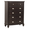 Dark Cherry Finish Classic Design Chest Of 5X Drawers Wooden Bedroom Furniture 1Pc Cherry Wood