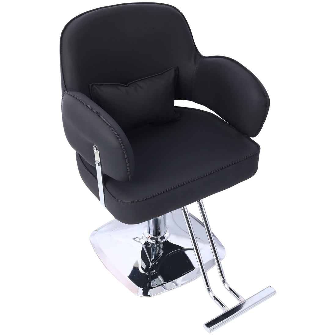 Salon Styling Chair For Hair Stylist Wide Seat,Hair Salon Chair Heavy Duty, Beauty Spa Cosmetology Shampoo Hairdressing Eq,Black,Square Base Black Pu