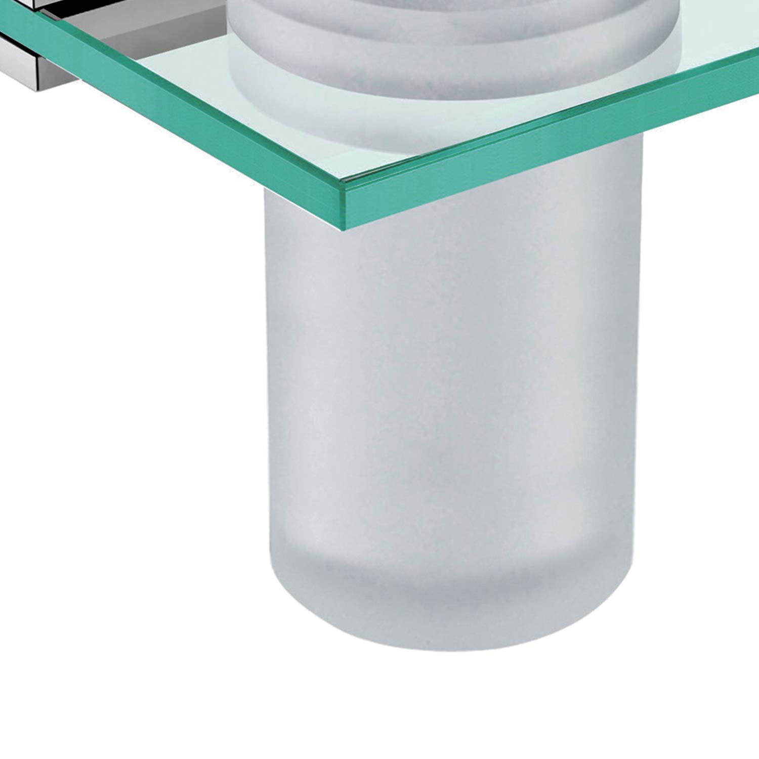 Dax Venice Bathroom Single Tumbler Toothbrush Holder Tempered Clear Glass Brushed Finish Steel Gray Brass