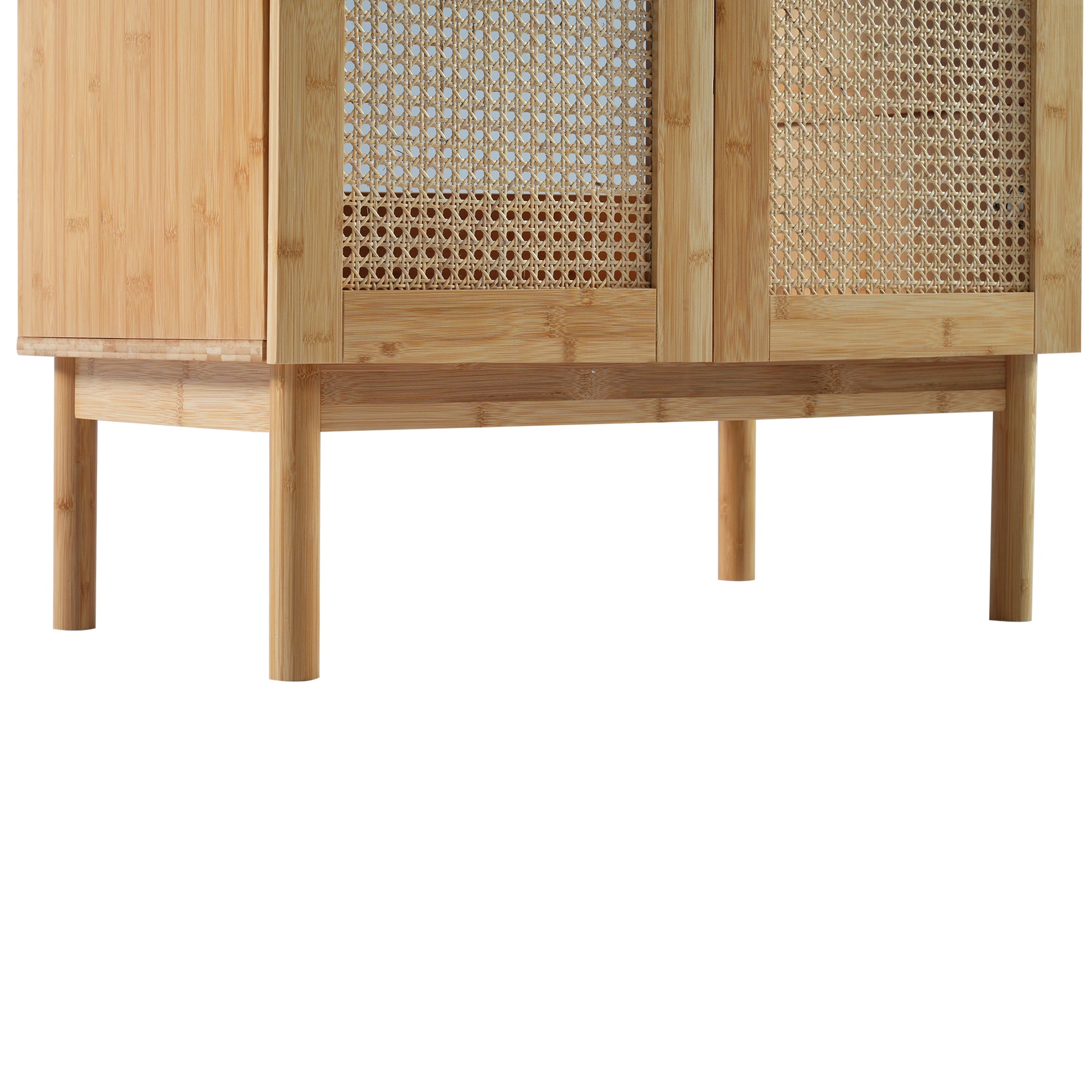 30 Inch Bathroom Vanity Crafted From Natural Materials, Featuring Handmade Rattan Doors And Soft Closing Mechanisms Wood Wood Rattan