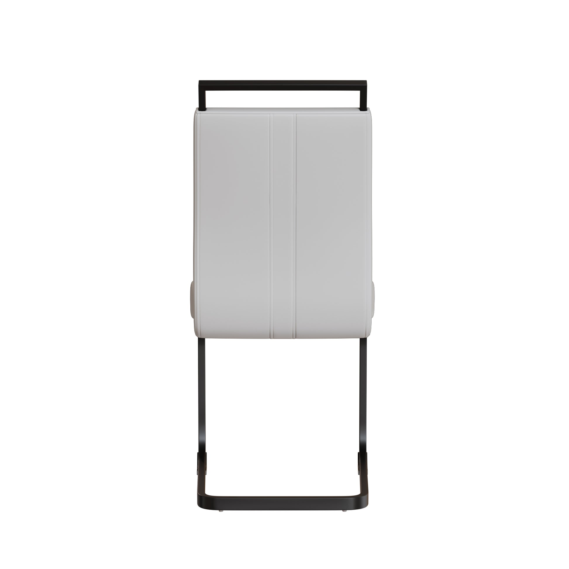 Modern Dining Chairs,Pu Faux Leather High Back Upholstered Side Chair With C Shaped Tube. Black Metal Legs For Dining Room Kitchen Vanity Patio Club Guest Office Chair Set Of 4 White Pu White Foam Pu
