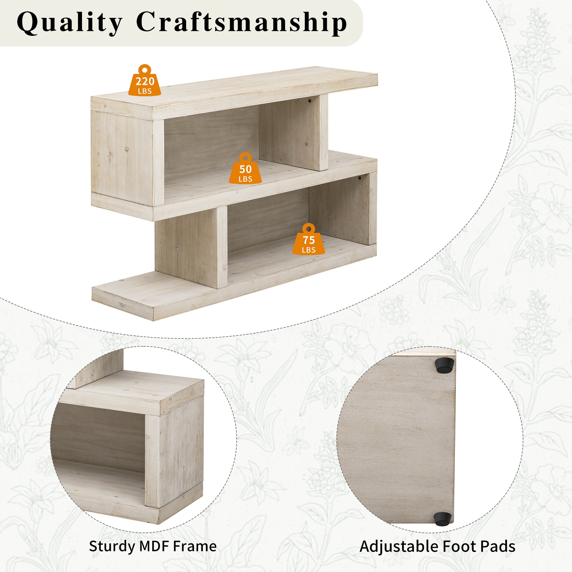 Retro Console Table With Symmetrical 2 Tier Open Shelf For Entryway And Living Room Natural Natural Mdf