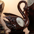 16.5 Inch Tall Folius Floral Foliage Swan Decor Cherry Polyresin