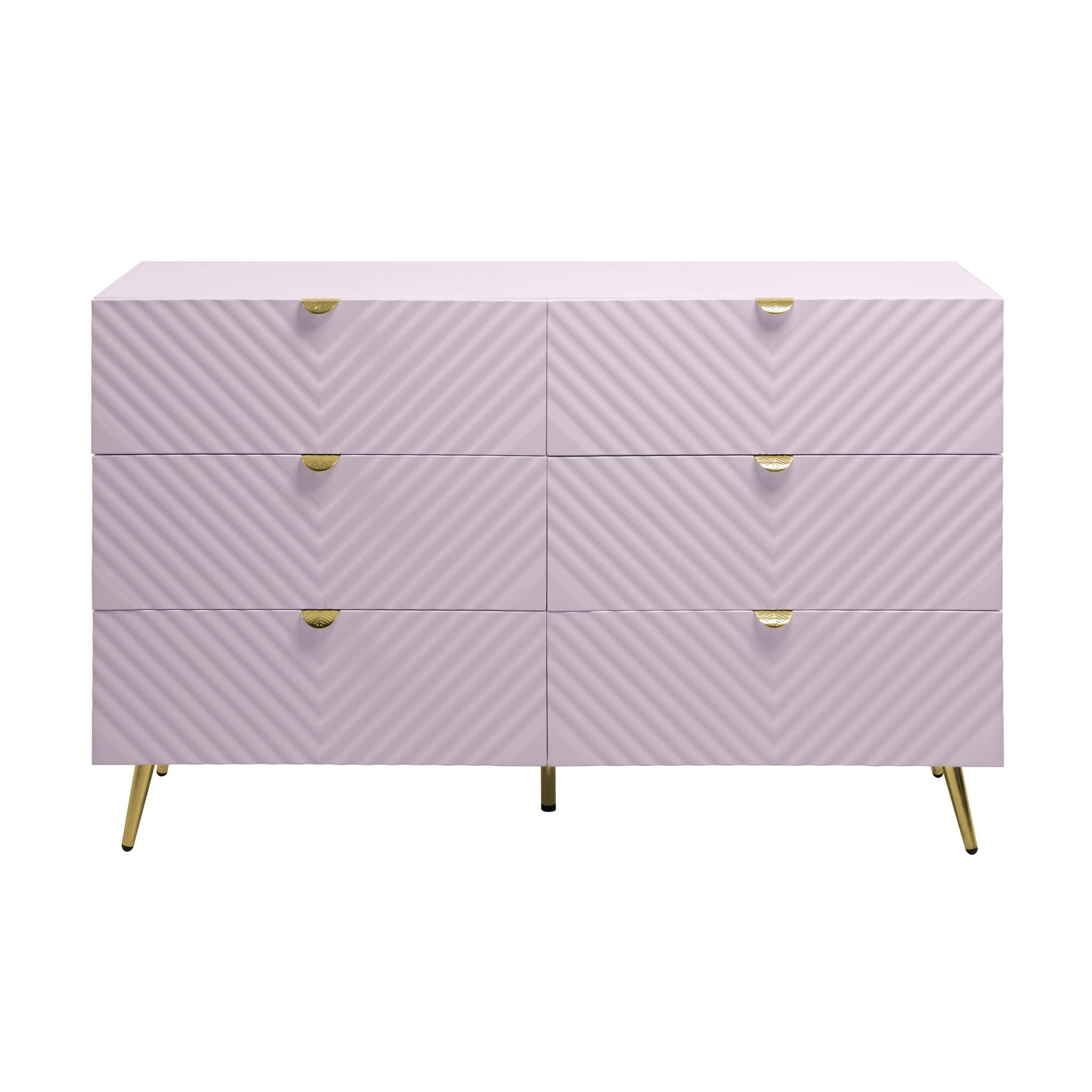 Gaines Dresser, Pink High Gloss Finish Bd02665 Not Include Mirror Pink Mdf Metal