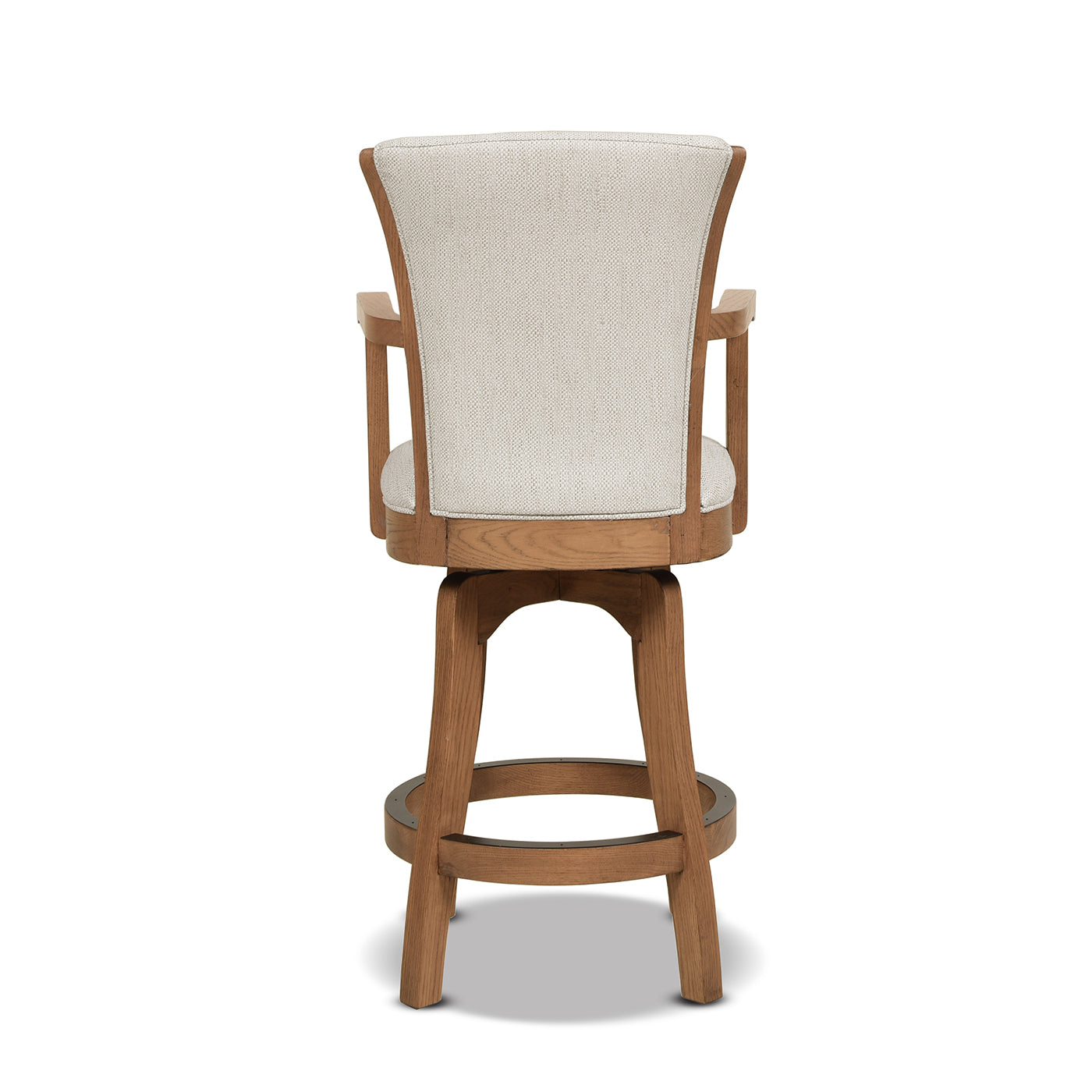 Williams 27In Swivel Counter Height Bar Stool, White Pepper Stain Resistant High Performance Polyester White Foam Polyester