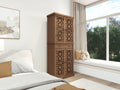 4 Door Cabinet With 1 Drawer, With 4 Adjustable Inner Shelves, Storage Cabinet Walnut Mdf