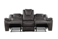 Katrine 3 Piece Living Room Set Charcoal Charcoal Faux Leather