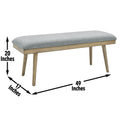 Vida Polyester Dining Bench Gray Dark Gray Fabric