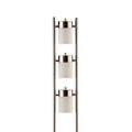 65 Inch Silver Floor Lamp, 3 Horizontal Swivel Lights, Frosted Glass Shade Silver Glass Metal