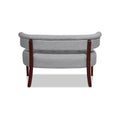 Jared Roll Arm Tufted Bench Settee, Light Grey Polyester Gray Foam Polyester