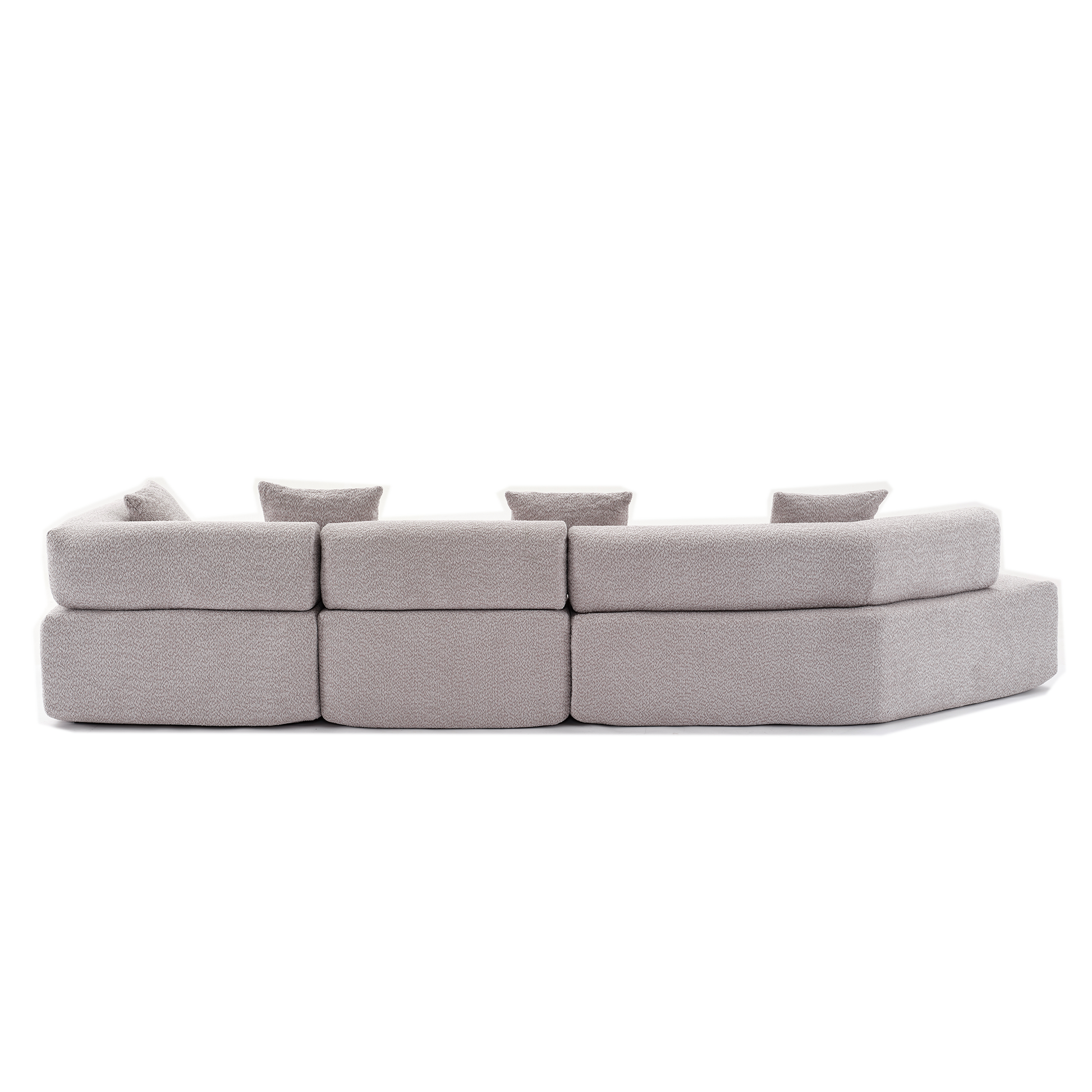 Arrived Modern Minimalist 140" L Shape Couch ,No Assembly Required,Boucle,Modular Sofa ,Couch With Chaise,Free Combination Foam Filled Sofa, 4 Seats, Gray Gray Polyester Primary Living Space Soft Modern Foam Polyester 4 Seat