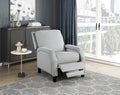 Push Back Reclining Chair Transitional Style Gray Chenille Upholstery 1Pc Cushion Seat Modern Living Room Furniture Gray Primary Living Space Transitional Solid Wood