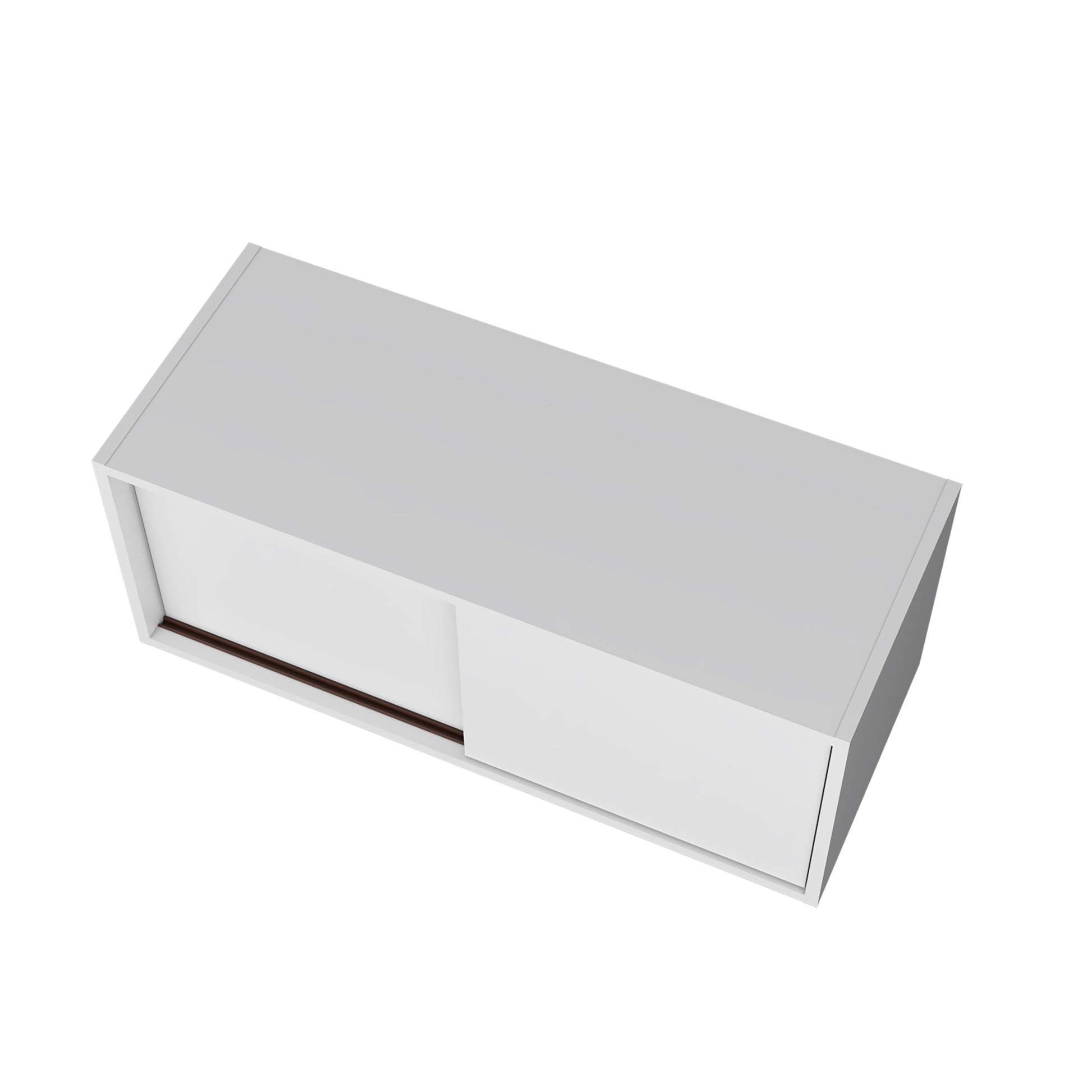 Anegam Floating Cabinet With Sliding Door, White Wall Mounted White Office Wall Mounted Modern Particle Board Melamine