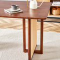 Table And Chair Set, Ancient Style Solid Wood Dining Table, Imitation Rattan Table Legs, Beautiful Simple Solid Wood Dining Chair, Perfect For Dinner, Meetings, Home And Office Decoration Walnut Rubber Wood