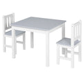 Qaba Kids 3 Piece Table And Chair Set Ideal For Arts, Meals, Lightweight Wooden Homework Activity Center, Toddlers Age 3 , Grey Grey Wood