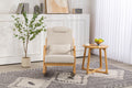 Rocking Chair Upholstered Fabric Rocking Armchair Indoor With High Backrest Glider Chairs And Lumbar Pillow For Living Room Beige Linen