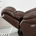 Springdale Power Headrest Zero Gravity Recliner Brown Memory Foam Genuine Leather