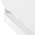 Flexible Cream Style Coffee Table With 2 Brake Wheels, Cloud Top Side Table With Drawer, Irregular Center Table With Large Storage For Living Room, White, 39.37''X 23.6'' White Particle Board