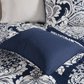 7 Piece Cotton Printed Comforter Set Indigo Cal King California King Indigo Polyester