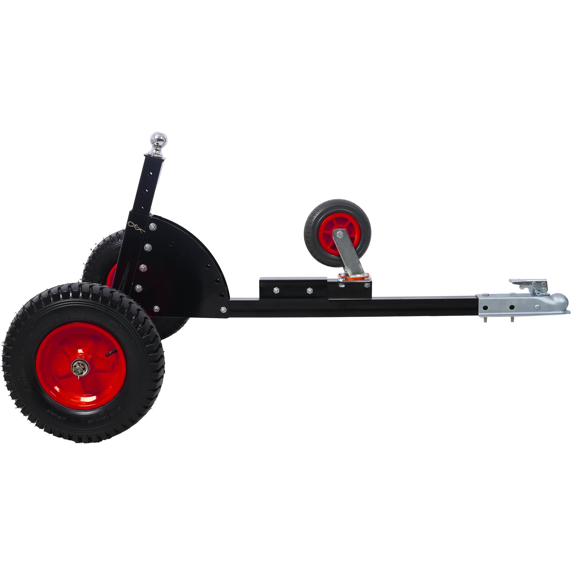2 In 1 Heavy Duty 1,500Lbs Trailer Dolly Load Capacity, Trailer Mover 2" Hitch Ball, 24'' 35.4'' Adjustable Height Trailer Rv Boat Black Steel