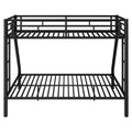 Twin Xl Over Queen Metal Bunk Bed With Ladder And Guardrails, Black Expected Arrival Time: 9.7 Box Spring Not Required Twin Xl Black Metal Metal
