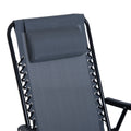 Outsunny 3 Piece Outdoor Rocking Bistro Set, Patio Folding Chair Table Set With Glass Coffee Table For Yard, Patio, Deck, Backyard, Grey Grey Fabric