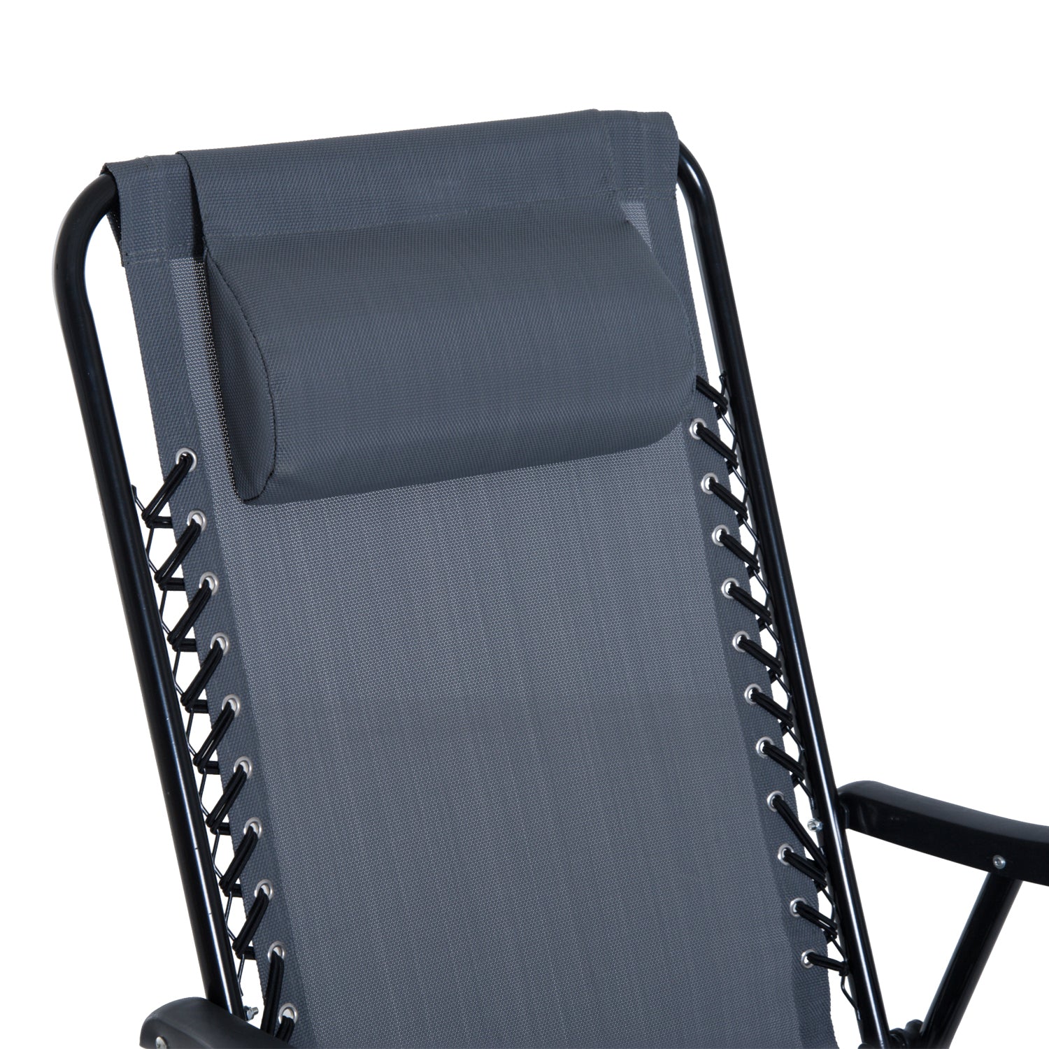 Outsunny 3 Piece Outdoor Rocking Bistro Set, Patio Folding Chair Table Set With Glass Coffee Table For Yard, Patio, Deck, Backyard, Grey Grey Fabric