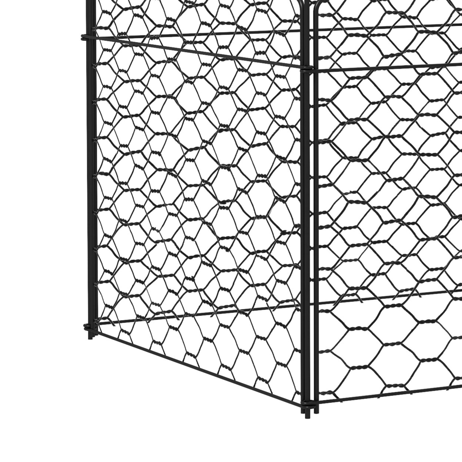 Outsunny Garden Chicken Wire Cloche, 12" X 14" Plant Protectors From Animals, 4 Pack Metal Crop Cages To Keep Animals Out, Black Black Steel