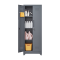 Metal Storage Cabinets, Cleaning Tool Cabinet With Locking Door, Tall Broom Tool Organizer And Storage, Large Storage Cabinet For Kitchen, Pantry, Office, Shop 3 4 Shelves Grey Door Locks Modern Metal