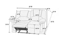 Motion Loveseat 1Pc Couch Living Room Furniture Black Bonded Leather Black Faux Leather Metal Primary Living Space Contemporary Pillow Top Arms Bonded Leather 2 Seat