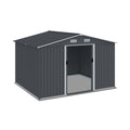 Outdoor Storage Shed 8 X 10 Ft Large Metal Tool Sheds, Heavy Duty Storage House With Sliding Doors With Air Vent For Backyard Patio Lawn To Store Bikes, Tools, Lawnmowers Grey Grey Rectangular None