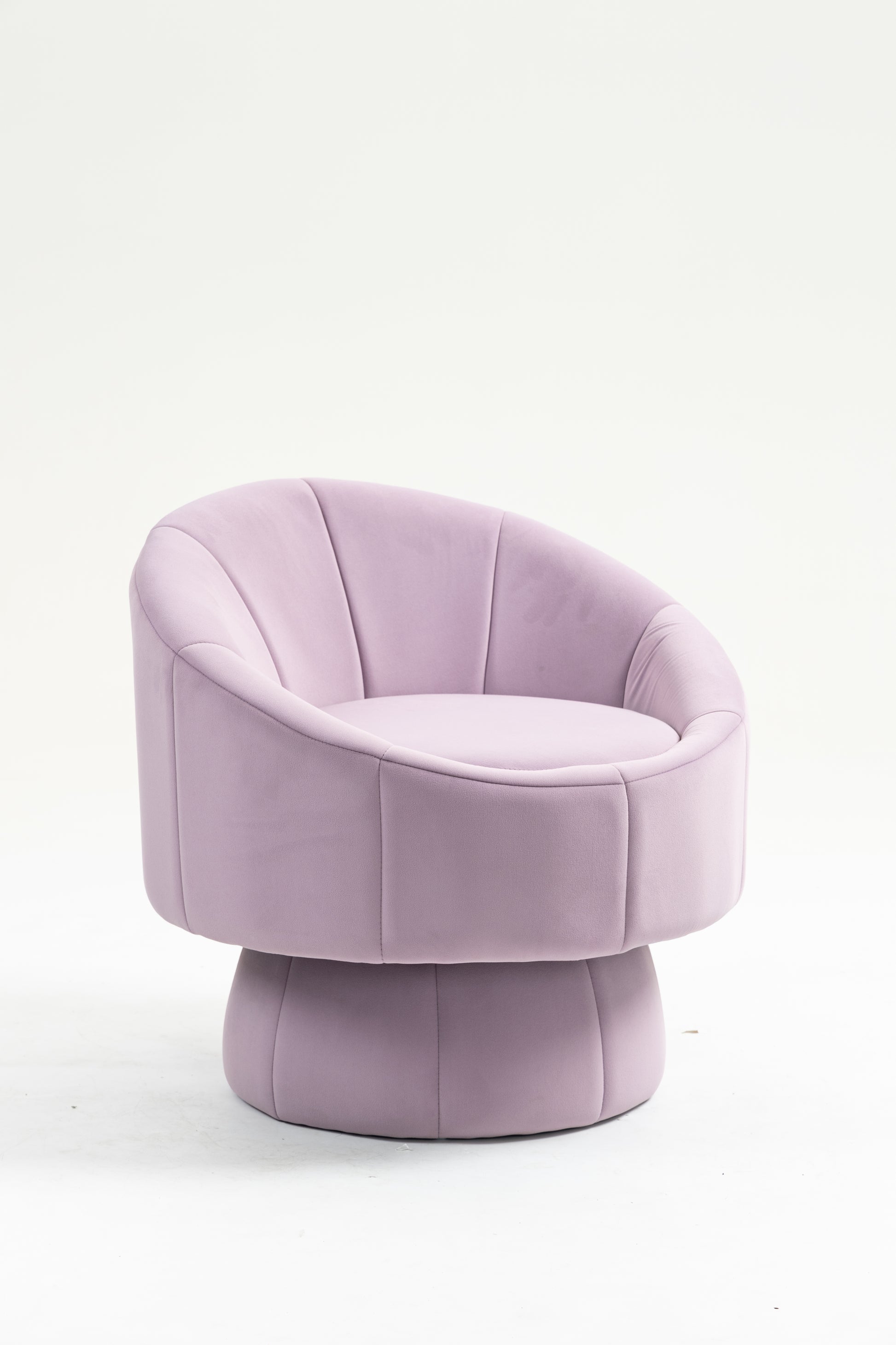 Mid Century Modern Accent Chair With Wood Frame, Upholstered Swivel Chair For Living Room Chairs With Waist Cushion, Reading Armchair For Bedroom Sunroom Purple Bedroom Modern Rubberwood Foam Velvet