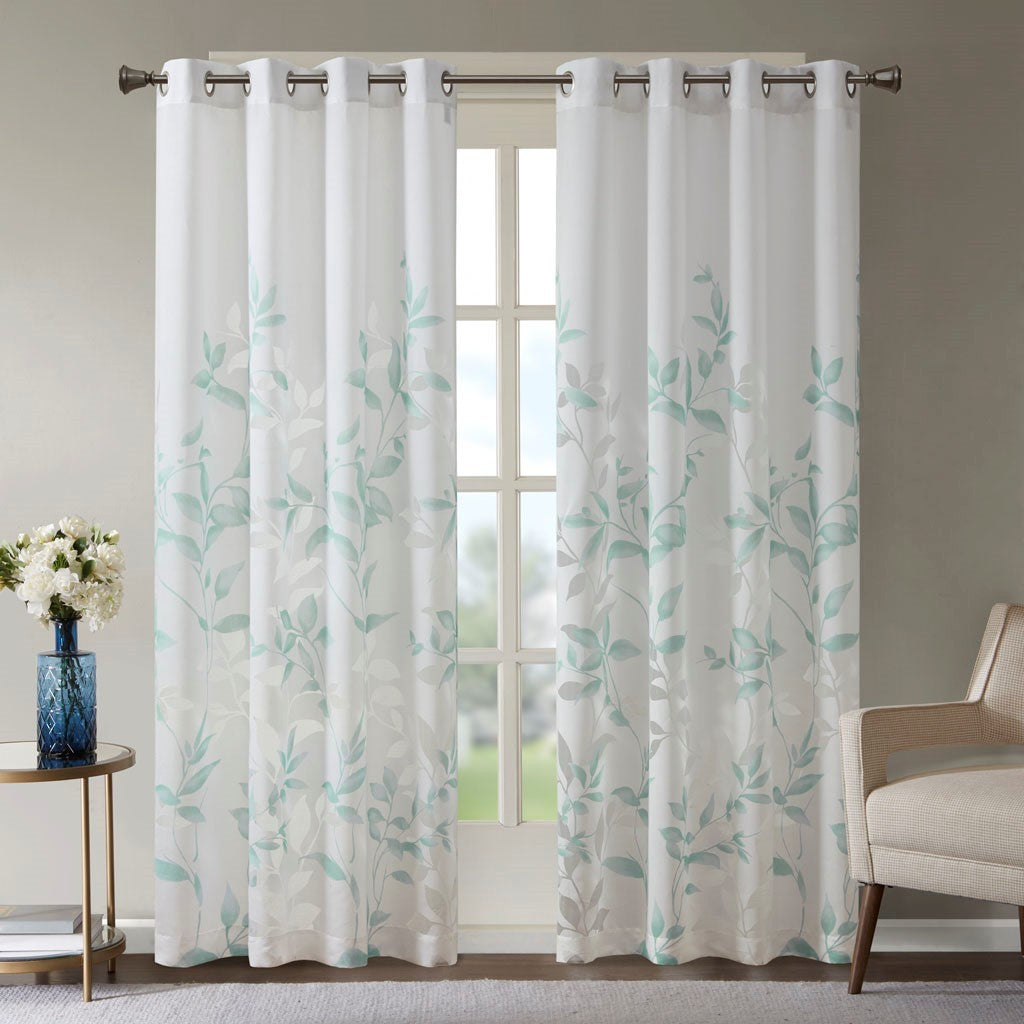 Burnout Printed Curtain Panel Only 1 Pc Panel Multicolor Polyester