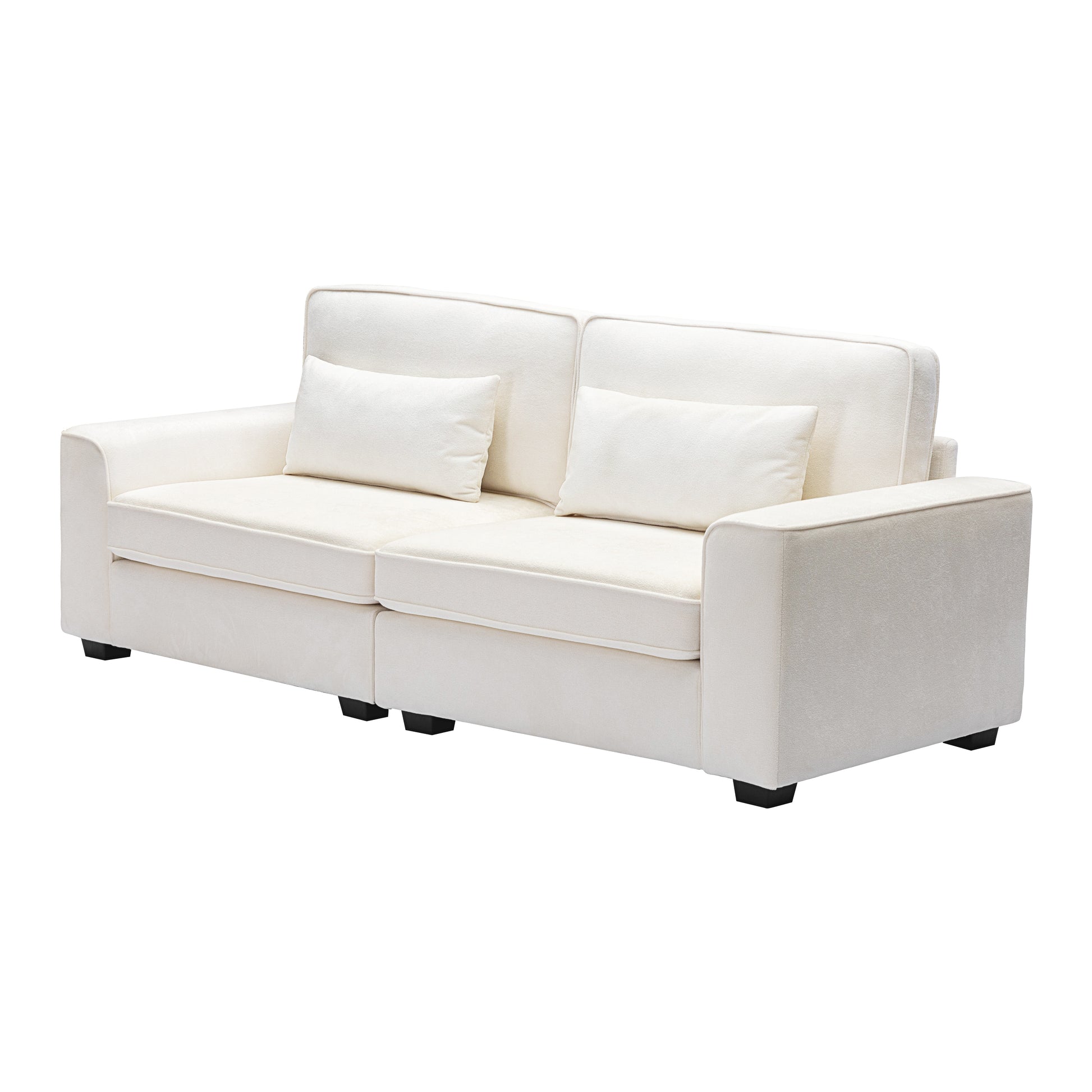 Cozy Duo White Loveseat Sofa Beige Polyester Wood Solid Wood Mdf 2 Seat