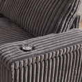 110 Inch Oversized Corduroy Corner Sofa,L Shaped Corner Couch With Two Storage Spaces,Usb Port & T Pyce Port And Cup Holderdeep Seat Comfy Upholstered Couches For Living Room Not Freely Combinable Dark Grey Corduroy 5 Seat