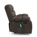 Massage Recliner Brown Polyester