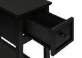 Accent Table, 2 Tier, End, Lamp, Nightstand, Side Table, Narrow, Small, Storage Drawer, Bedroom, Black Veneer, Transitional Black Mdf