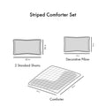 Striped Comforter Set Full Grey Microfiber