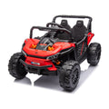 24V Kids Ride On Utv,Electric Toy For Kids W Parents Remote Control,Four Wheel Suspension,Low Start,Adjustable Speed,Multimedia Player,Early Education,Bluetooth,Rear Storage Space For Kids Aged 3 . Red 50 99 Lbs Polypropylene