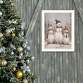 Three Snowman Pals White Framed Wall Art For Living Room, Holiday Wall Art Print For Home Decor, Bedroom Wall Art By Jo Moulton Multicolor Wood Paper